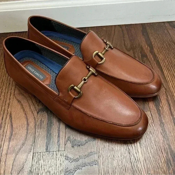 Vince Camuto Axyl Loafer Round Toe Leather Shoes Men’s Size 13 M VY-AXYL Brown - Picture 10 of 16